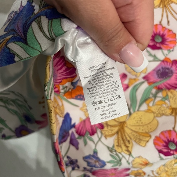 Milk & Honey Floral Chiffon Blazer Jacket White Multi Medium Open Front - Picture 6 of 6